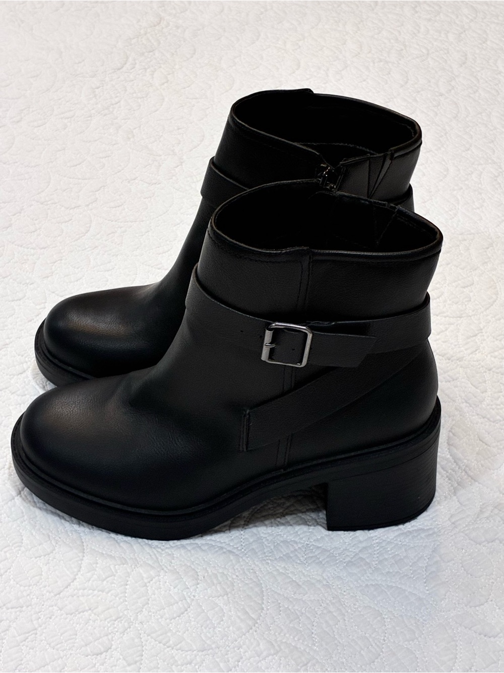 Torrid Black Faux Leather Buckle Ankle Boots Boots Womens 11WW Extra Wide Width